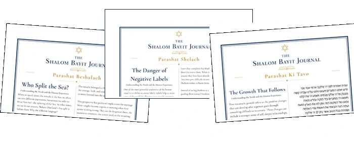 A selection of Psychology of the Parasha journal articles from Shemot, Bamidbar, and Devarim